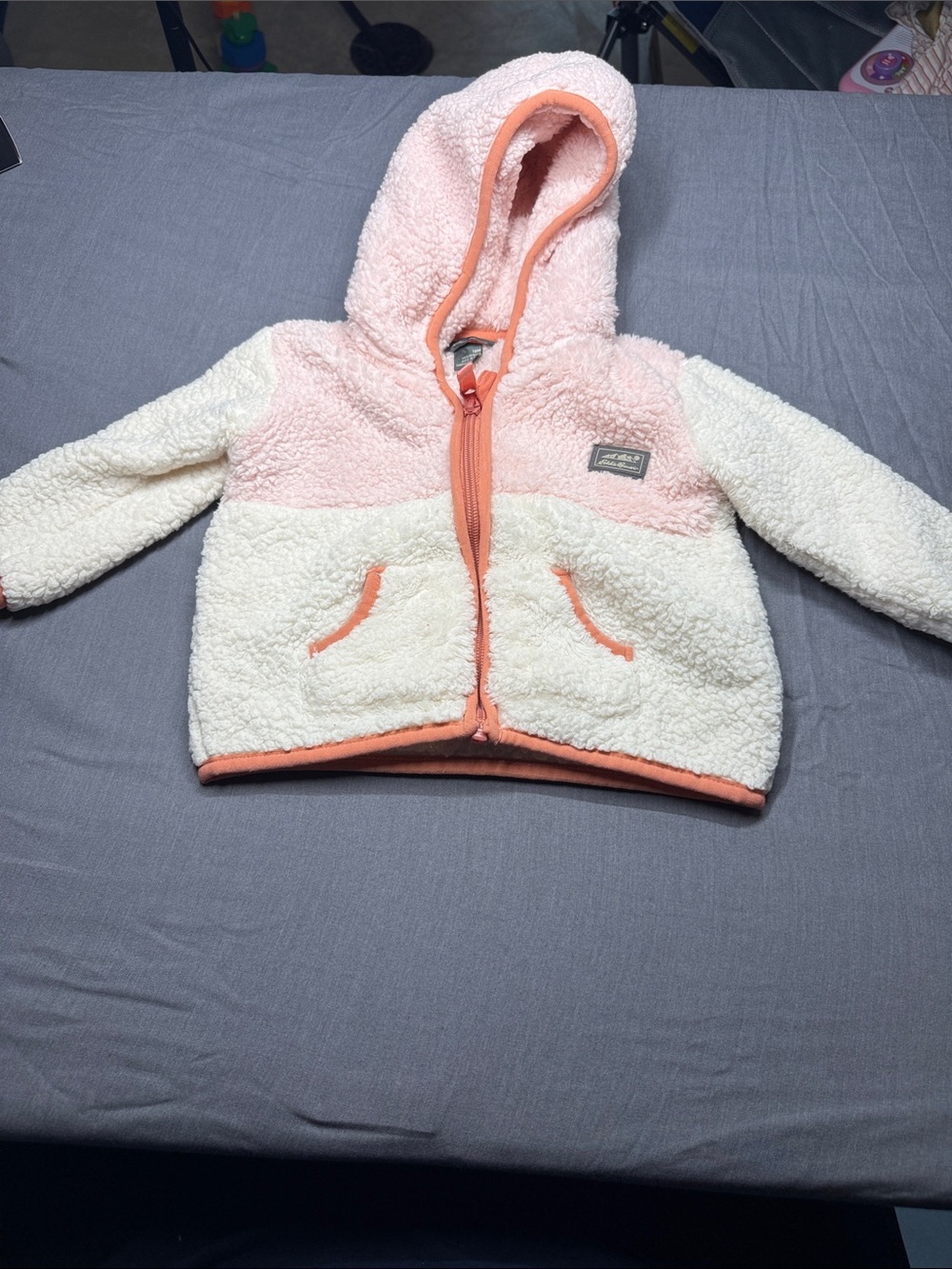 Eddie Bauer Pink and Cream Sherpa coat